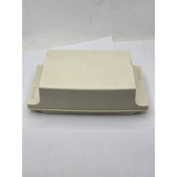 Vintage Tupperware Almond Double Stick Butter or Cream Cheese Keeper Dish w/ Lid - Picture 4 of 11